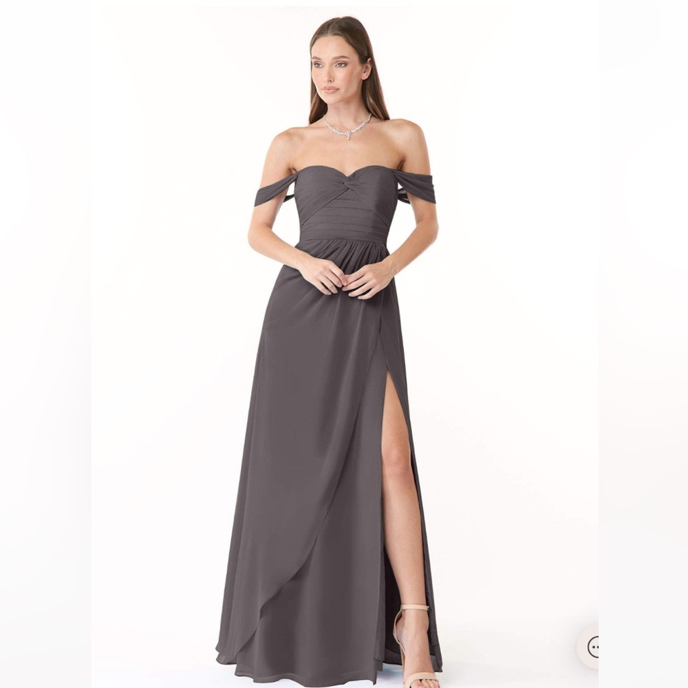 Pewter chiffon dress